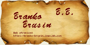 Branko Brusin vizit kartica